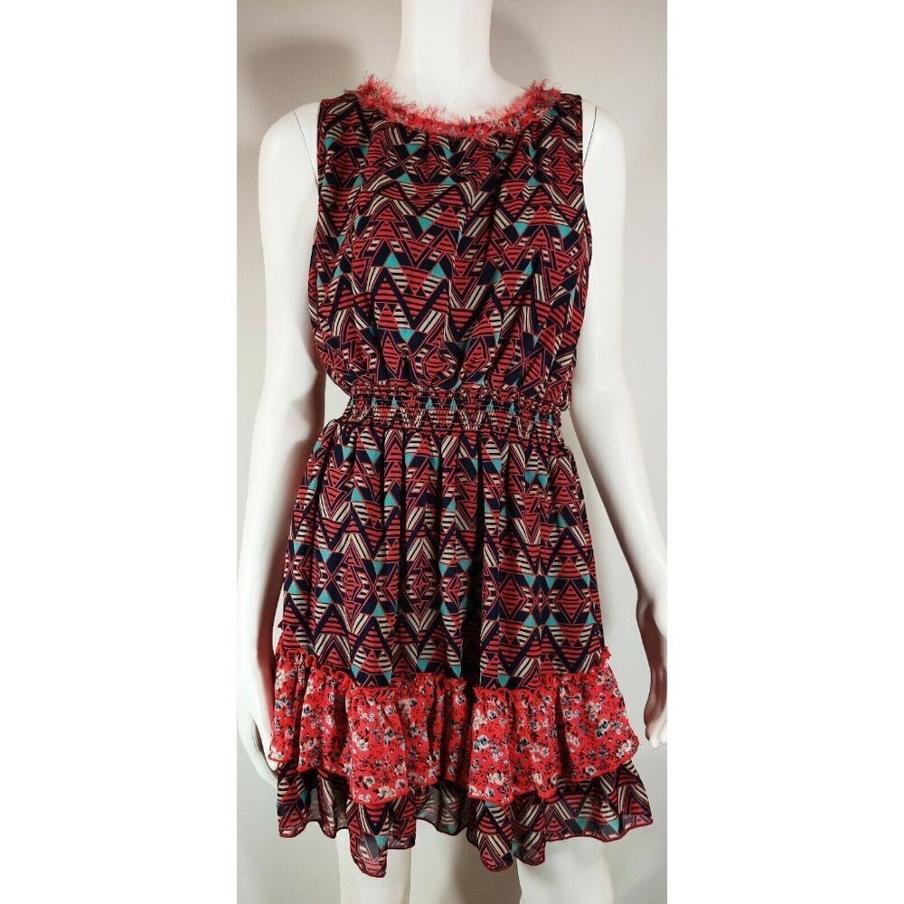 Love Fire  Aztec Design, Elastic Waist, Ruffled Bottom Dress Size (M)